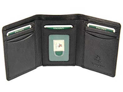 Visconti Mens Gents Trifold Genuine Leather Wallet For Credit Cards, Banknotes