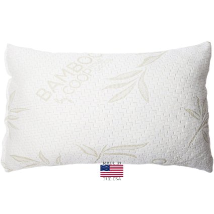 Shredded Memory Foam Pillow with Viscose Rayon Cover derived from Bamboo - Coop Home Goods - Made in USA - KING