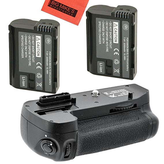 Battery Grip Kit for Nikon D7000 Digital SLR Camera - Includes Qty 2 BM Premium EN-EL15 Batteries   MB-D11 Replacement Vertical Battery Grip