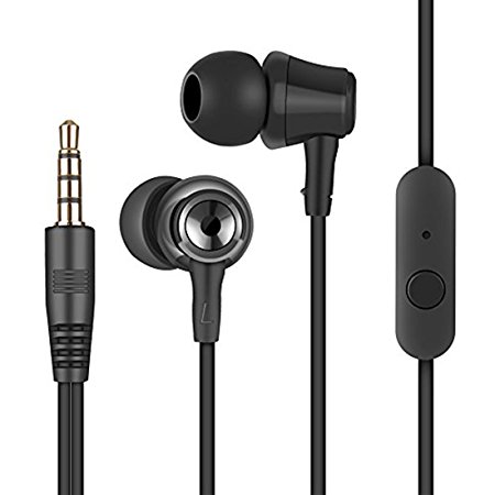 EINSKEY In Ear Headphone Stereo Noise Isolating Earbuds with Microphone Mini Carrying Case Pouch Ultra-soft S/M/L Replacement Tips Headset Earphone for iPhone iPod Andriod Cellphone Tablet etc
