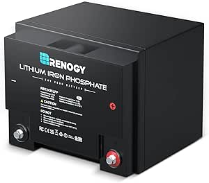 Renogy 24V 25Ah LiFePO4 Lithium Iron Phosphate Battery Deep Cycle Battery, Built-in BMS, 2000  Cycles, Perfect for Trolling Motor, RV, Camping, Wheelchair, Kayak Motor, Marine, Off-Grid System