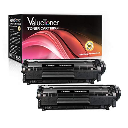 Valuetoner Compatible Toner Cartridge Replacement for Canon 104 CRG-104 FX-9 FX-10 for imageCLASS D420 D480 MF4150 MF4270 MF4350d MF4370dn MF4690 Faxphone L90 L120 Printer (Black, 2 Pack)