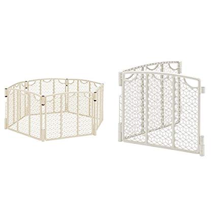 Evenflo Versatile Play Space, Cream with Versatile Play Space 2-Panel Extension, Cream