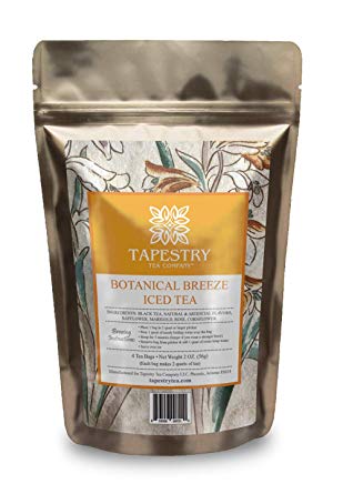 Tapestry Tea Passion Fruit Black Tea Botanical Blend - Family Size Iced Tea Bags