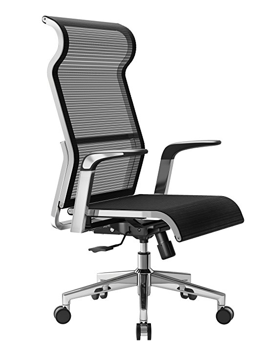 Sihoo Ergonomic Office Chair Computer Desk Chair， Large Headrest High Back Mesh Chair Metal Design Frame Adjustable Swivel Task Chair（Black）