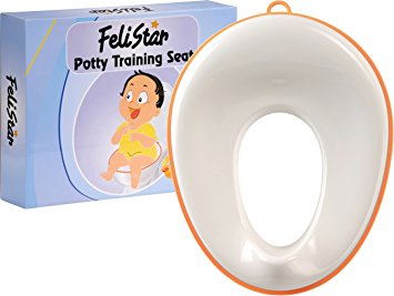Potty Training Seat For Toddlers & Babies- Unisex Potty Train Seat For Boys & Girls- Portable, Comfortable &Ergonomic Oval Potty Chair, Help Your Child Take The Next Step Kid Toilet Chair (Orange)
