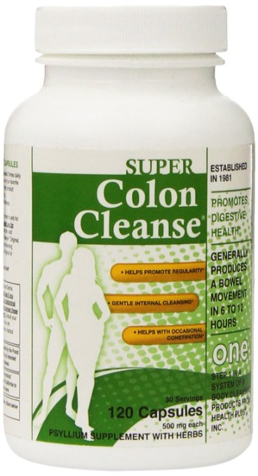 Health Plus Super Colon Cleanse  Laxative, 500  Mg, 30 Doses, 120 Capsules