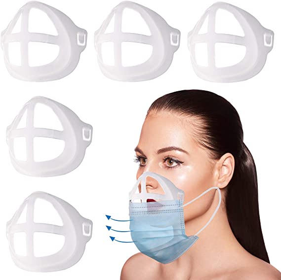 LDream 5 PCS 3D Bracket for Comfortable Mask Wearing | Silicone Mask Inner Support Frame | Keep Fabric Off Mouth to Create More Breathing Space | Reusable Washable Translucen 073010