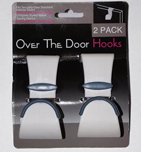 Over The Door Hook 2 Pack White Plastic Bathroom Towel Garment Robe Hanger