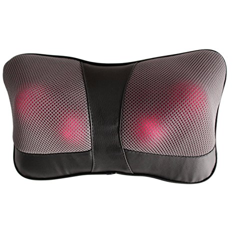 Luxmass Car Home Massage Pillow - Shiatsu Massage-Shoulder Back Neck Massage Color Black