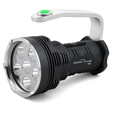 Sidiou Group Searchlight High-power Super Bright 8000 Lumens 6x Cree Xm-l T6 LED Flashlight Searchlight 18650