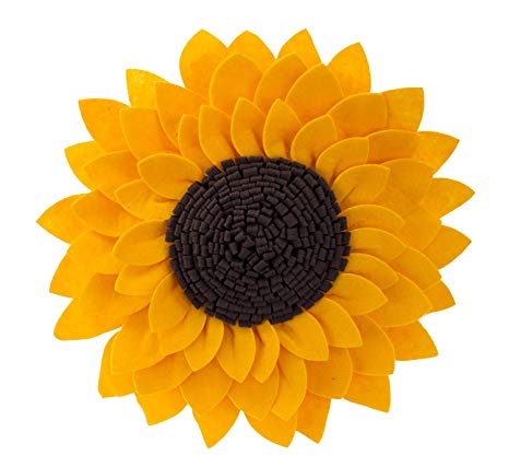 Fennco Styles Elegant 3D Sunflower Decorative Throw Pillow 13" Round (13" Case Insert)