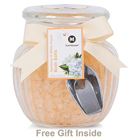 Large 25oz Spa Bath Salts in Beautiful Glass Jar - Best for a Relaxing & Soothing Bath Soak. Skin Nourishing Blend of Natural Sea Salts and Exotic Scents. Great for Gift