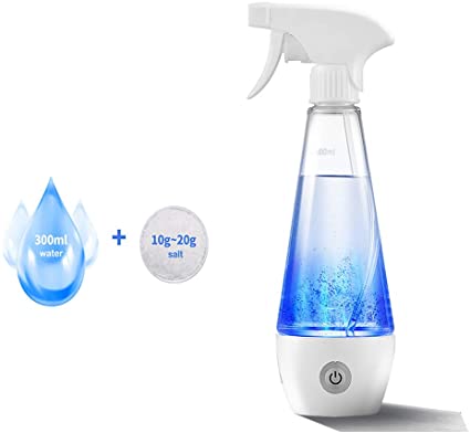 ThreeCat Sodium Hypochlorite Generator 84 Cleaning Water Making Machine Transparent Cleaners Generator Portable Air Purifier for Trave Hotel Home Office（300ml）