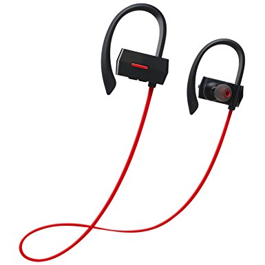 Headphones, ZENBRE E3 Stereo Earbuds, Wireless Headset Up to 7h Playtime, Sweatproof Nosie Isolating with Enhanced Bass (Red)