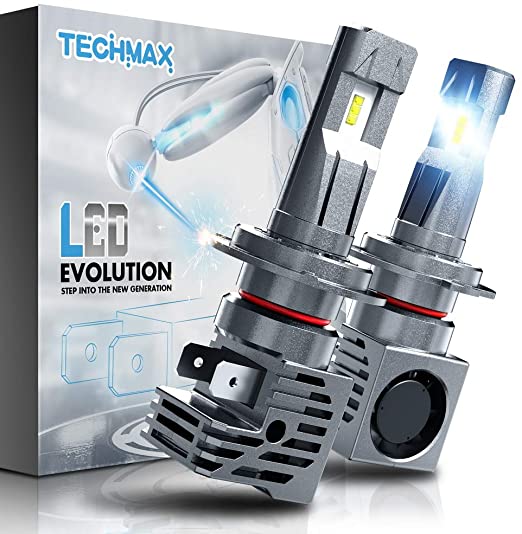 TECHMAX H7 LED Headlight Bulb,Small Design 60W 10000Lm 6500K Xenon White ZES Chips Extremely Bright Conversion Kit of 2