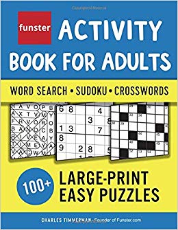 Funster Activity Book for Adults - Word Search, Sudoku, Crosswords: 100  Large-Print Easy Puzzles