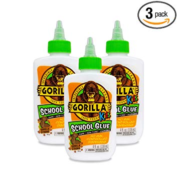 Gorilla 2754201-3 School Glue, 3-Pack, White, 3 Piece