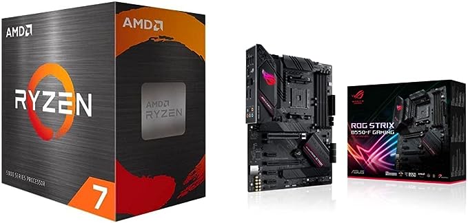 AMD Ryzen 7 5700G 8-Core, 16-Thread Unlocked Desktop Processor & ASUS ROG Strix B550-F Gaming AMD AM4 Zen 3 Ryzen 5000 & 3rd Gen Ryzen ATX Gaming Motherboard