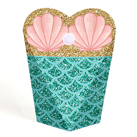 Let's Be Mermaids - Baby Shower or Birthday Party Favors - Gift Favor Boxes for Women & Girls - Set of 12