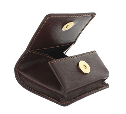 Visconti Leather Tray Coin Pouch 421 Brown