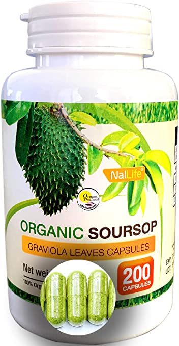 NalLife Organic Soursop Graviola Leaves 200 Capsules
