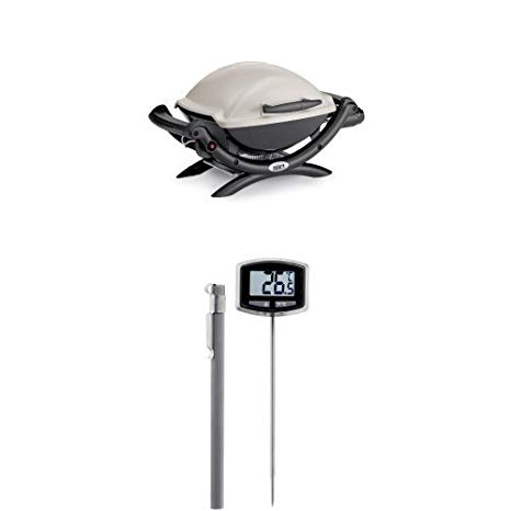 Weber 50060001 Q1000 Liquid Propane Grill and Thermometer Bundle