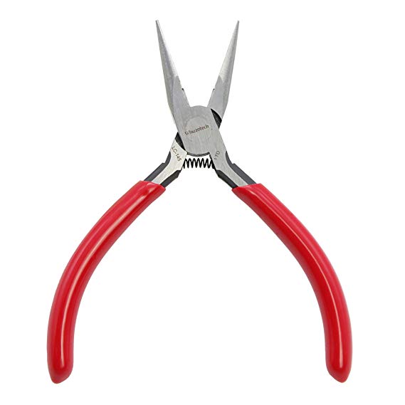 Whizzotech Long Nose Pliers Needle Nose Plier with Mini Wire Cutting Tool 4-1/2 Inch