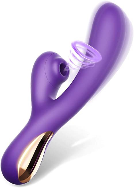 Clitoral Sucking Vibrator, G Spot Dildo Rabbit Vibrator, Waterproof Clitoris Stimulator with 10 Suction Patterns & 10 Strong Vibration Adult Sex Toys for Women Couples (Purple)