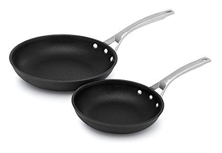 Calphalon Signature Hard Anodized Nonstick Omelet Fry Pan Set, 8"/10", Black