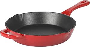 Crock Pot 10 Inch European Enameled Cast Iron Skillet - Gradient Red