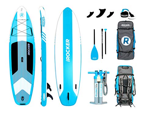 iROCKER Cruiser Inflatable Stand Up Paddle Board 10'6" Long 33" Wide 6" Thick SUP Package