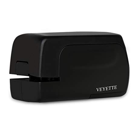 Stapler, Veyette Automatic Electric Stapler for Office School and Home, AC Adaptor Included, Battery Operated, 20 to 25 Sheets Capacity, Use Standard Staples, Black