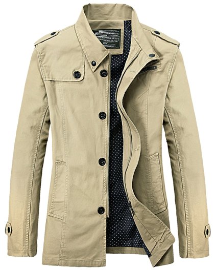 HengJia Men's Fall Fashion Field Coat Casual Outerwear Jacket Military Jacket