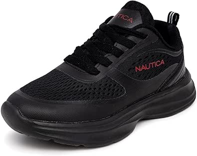 Nautica Kids Lace-up Sneakers for Boys and Girls - Jelly Sole Walking Shoes, Athletic Running Shoes with Chunky Cushion Heel Technology (Little Kid/Big Kid)