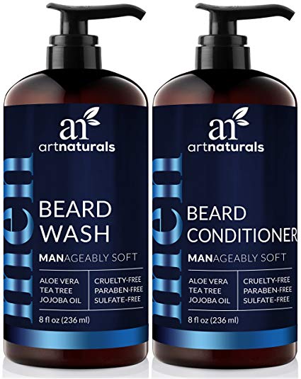 ArtNaturals Beard Shampoo and Conditioner Set - Softens, Strengthens and Smooths Mustache and Beard Hair - All Skin and Hair Types