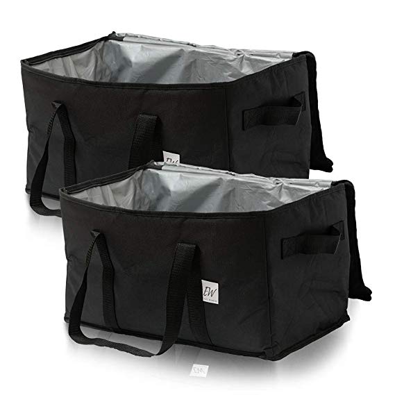 Insu-Tote Insulated Food Delivery Bag [Set of 2] - Insulated Lunch Bag, Large Cooler Bag, Reusable Grocery Bags, Catering Food Warmers for Uber Eats Transport, Thermal Shopping Bag for Frozen Food