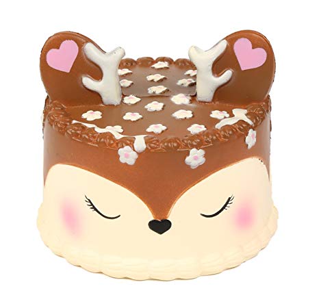 AOLIGE Squishies Slow Rising Jumbo Kawaii Cute Deer Cake Creamy Scent for Kids Party Toys Stress Reliever Toy