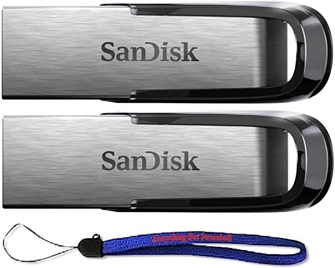 SanDisk Ultra Flair USB (2 Pack) 3.0 16GB Flash Drive High Performance SDCZ73-016G-G46 - with (1) Everything But Stromboli (tm) Lanyard