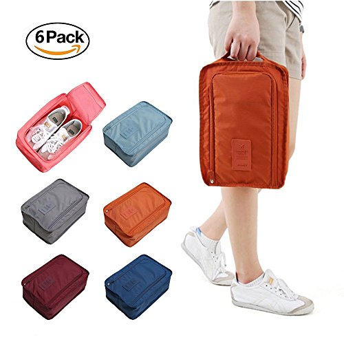MAISA 6 pack Shoe Bags Multi color Storage Organizer Bag boot bags travel laundry bag luggage laundry bag for Men Women