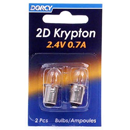 Dorcy 2D-2.4-Volt, 0.7A Bayonet Base Krypton Replacement Bulb, 2-Pack (41-1660)