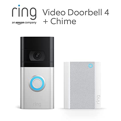 Ring Video Doorbell 4 with Ring Chime by Amazon | HD Video with Two-Way Talk, Colour Pre-Roll video previews, battery-powered | With 30-day free trial of Ring Protect Plan