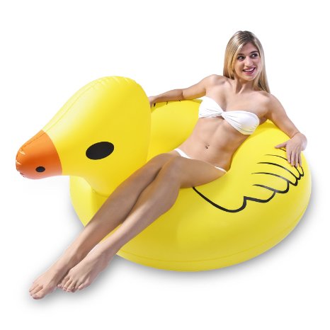 GoFloats Duck PartyTube Inflatable Raft, Float In Style (for Adults and Kids)