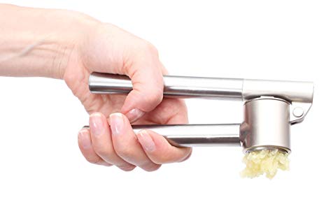 HIC Harold Import Co. 22014 Garlic Press with Removable Insert, 6.25-inches, Stainless Steel