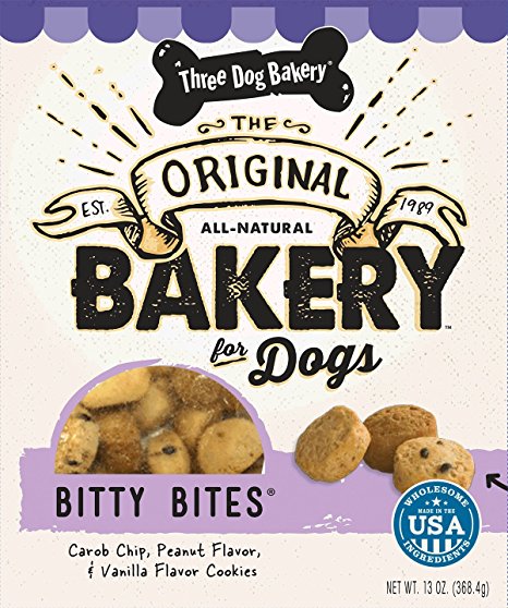 Three Dog Bakery Bitty Bites, Baked Dog Treats, Assorted Flavors, 13 ounces