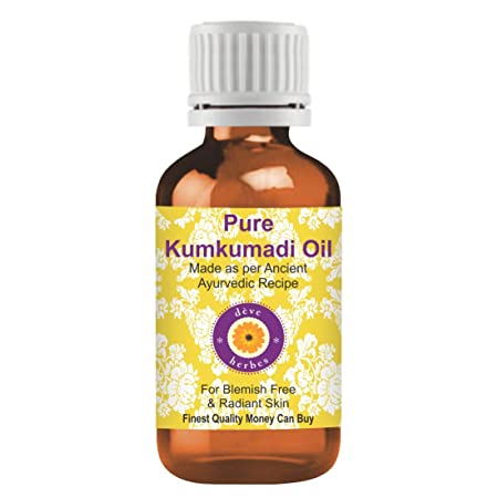 Deve Herbes Pure Kumkumadi Oil 100% Natural Therapeutic Grade For Blemishes Free and Radiant Skin 50ml (1.69 oz)