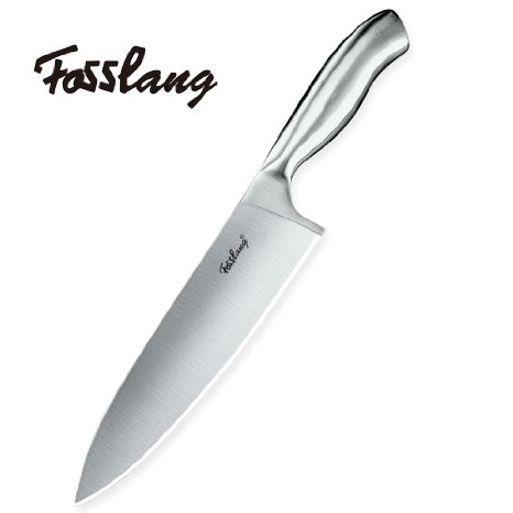 Chef Knife Stainless Steel 8-inch Blade Kitchen Knives Forged High-carbon Chefs Knife Fasslang All Stainless Steel Multipurpose with 8-inch Long Handle ABS-HANDLE