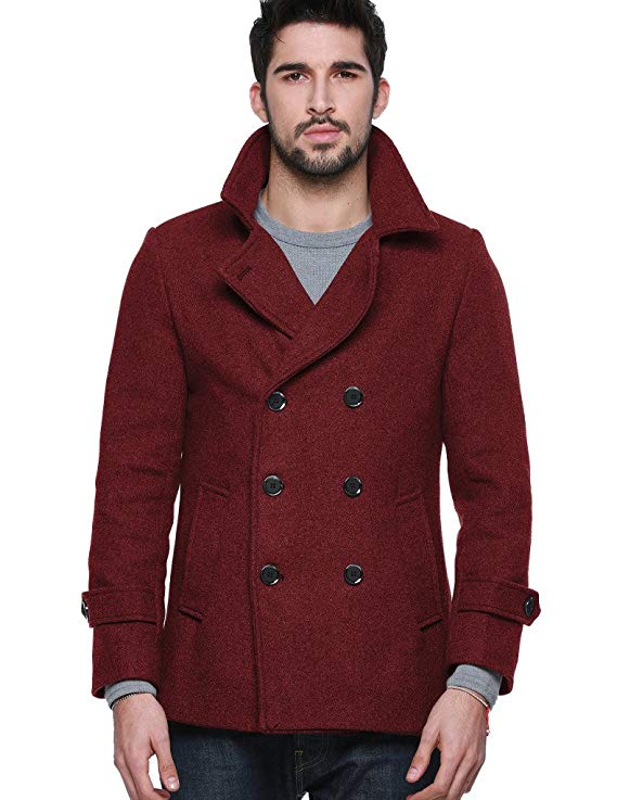 Match Mens Wool Classic Pea Coat Winter Coat