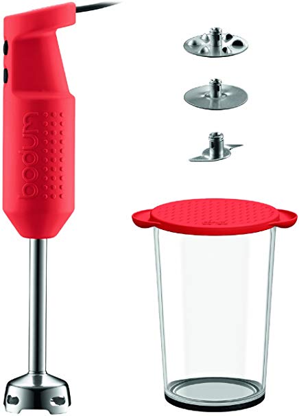 Bodum Bistro Electric Handheld Immersion Stick Blender, Red