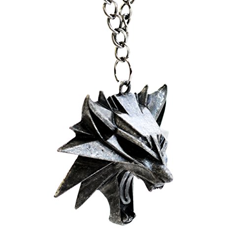 The Witcher 3 Wild Hunt Medallion - Wild Wolf Head Pendant - Video Game Memorabilia for Men